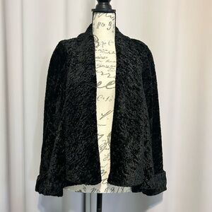 Crushed Velvet Jacket Open Front Flowy Whimsigoth